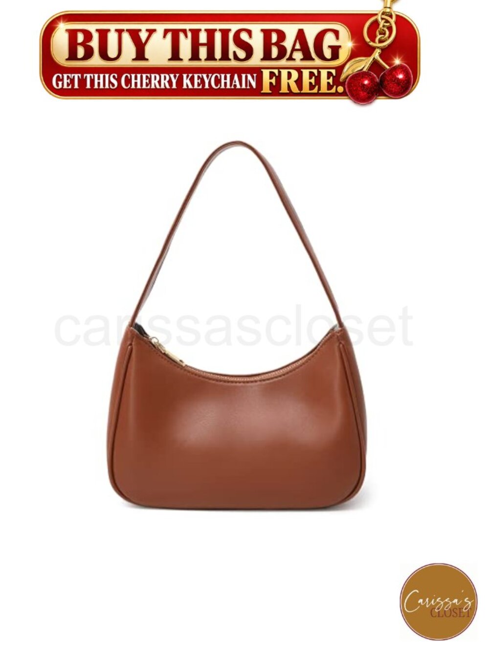 ✨ Cute Hobo Tote Handbag Mini Clutch Purse Vegan PU Leather Zipper Closure